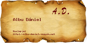 Albu Dániel névjegykártya